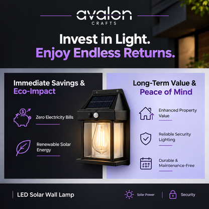 LED Solar Wall Lamp| Zero Electricty Cost
