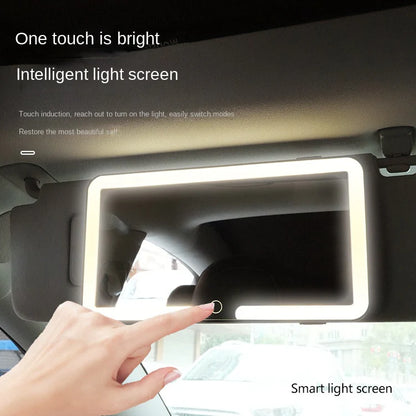 Sun Visor Touch Sensitive LED Three-color Adjustable Makeup Mirror