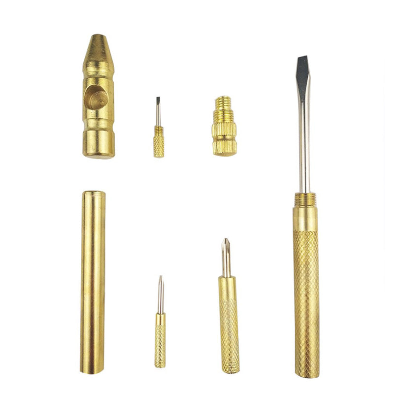 Multifunctional 6 in 1 Brass Hammer