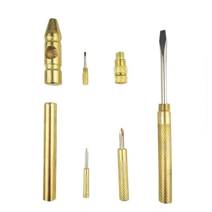 Multifunctional 6 in 1 Brass Hammer