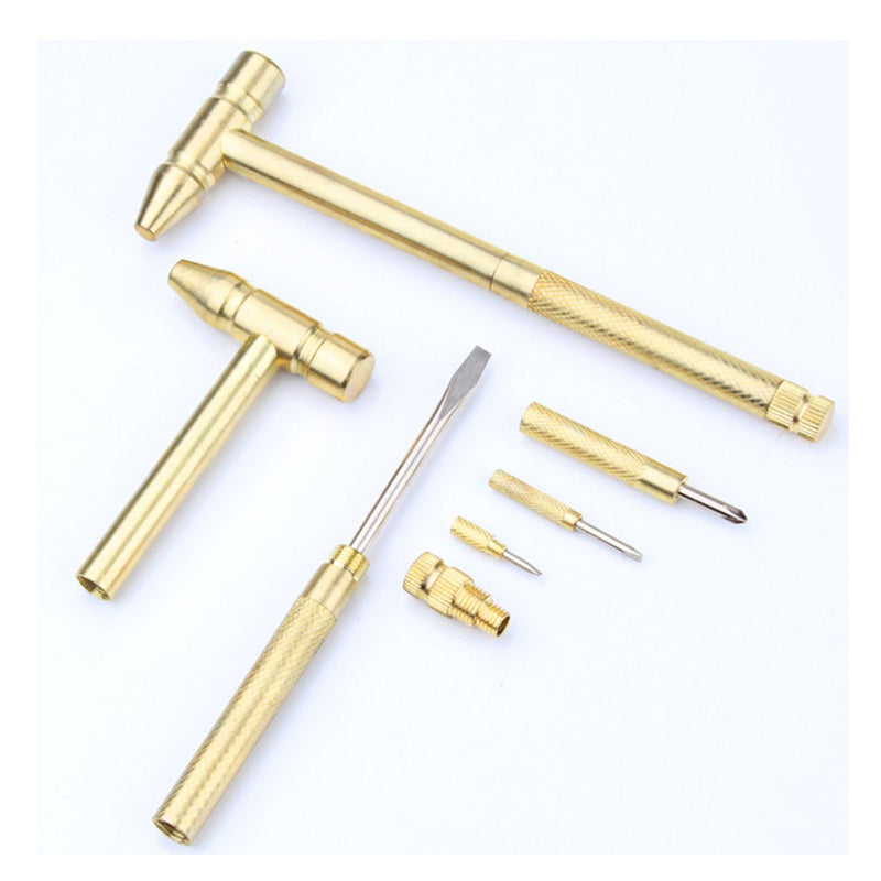 Multifunctional 6 in 1 Brass Hammer